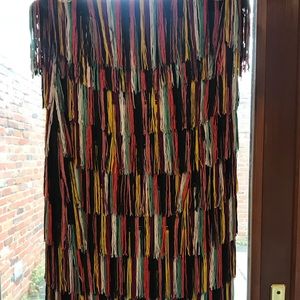 eloquii fringe strapless dress